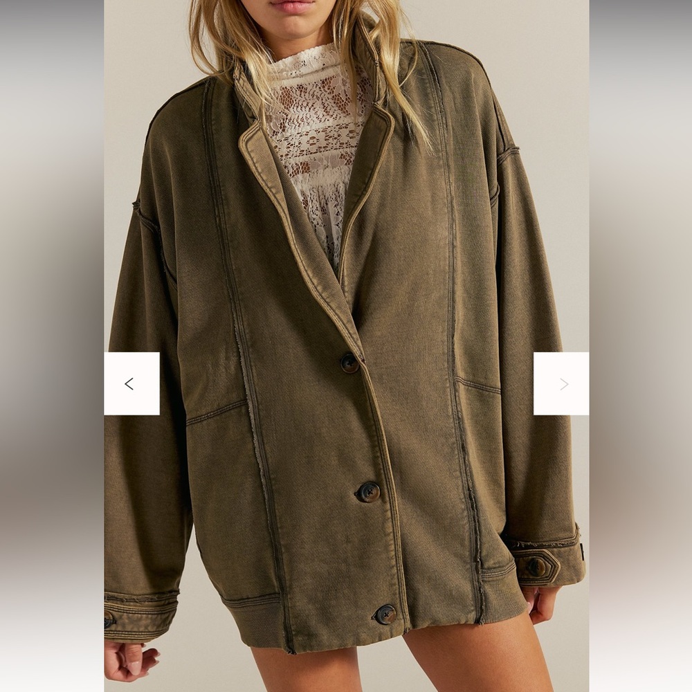 Free People We The Free Home Office Cardi XS Color: Officer Brown NWT - Picture 1 of 7